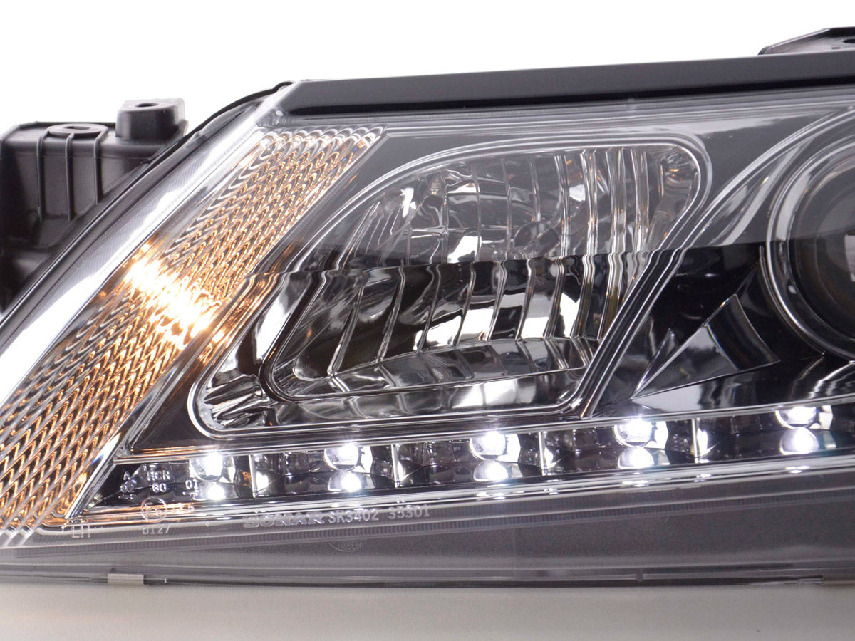 Scheinwerfer Set Daylight LED TFL-Optik Renault Laguna (Typ G) 01-05 chrom Scheinwerfer Set Daylight LED TFL-Optik Renault Laguna (Typ G) 01-05 chrom